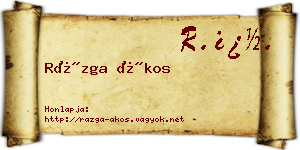 Rázga Ákos névjegykártya